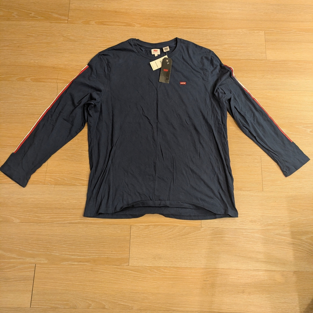 Levi's Navy Long Sleeve Tee with Red Accents
